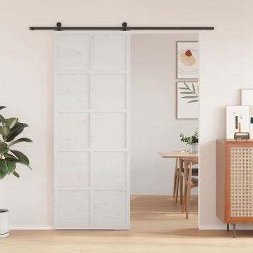 Gossi usa de hambar, alb, 80x208 cm, lemn masiv de pin