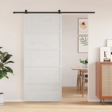Gossi usa de hambar, alb, 90x208 cm, lemn masiv de pin