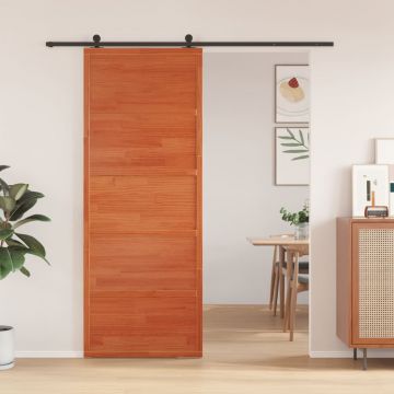 Gossi usa de hambar, maro ceruit, 80x208 cm, lemn masiv de pin