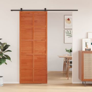 Gossi usa de hambar, maro ceruit, 80x208 cm, lemn masiv de pin