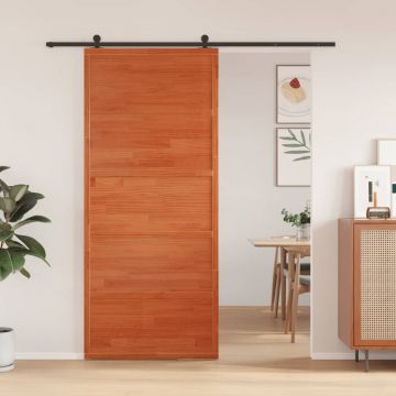 Gossi usa de hambar, maro ceruit, 90x208 cm, lemn masiv de pin