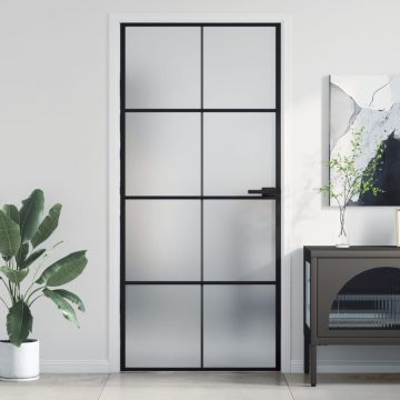 Gossi usa de interior negru 93x201,5 cm sticla securiz./aluminiu slim