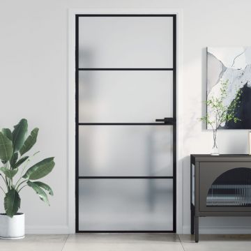 Gossi usa de interior negru 93x201,5 cm sticla securiz./aluminiu slim