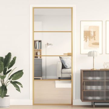 Gossi usa de interior slim auriu 83x201,5cm sticla temperata/aluminiu