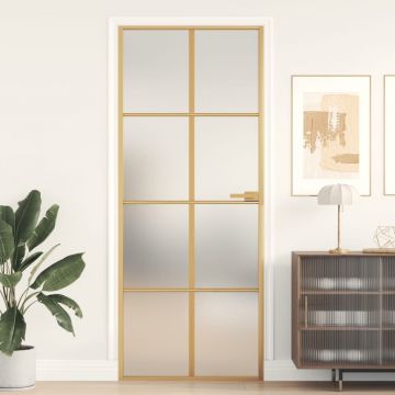 Gossi usa de interior slim auriu 83x201,5cm sticla temperata/aluminiu