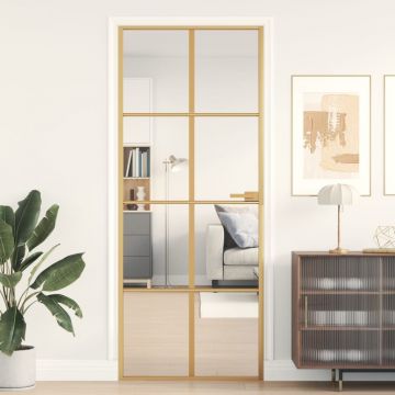 Gossi usa de interior slim auriu 83x201,5cm sticla temperata/aluminiu