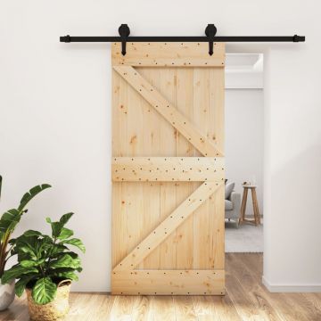 Gossi usa glisanta cu set de feronerie 95x210 cm, lemn masiv de pin