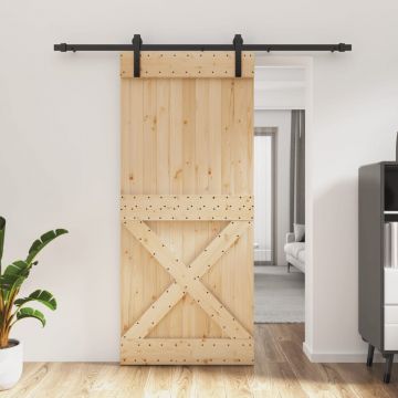 Gossi usa glisanta cu set feronerie, 90x210 cm, lemn masiv de pin