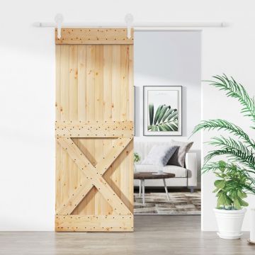 Gossi usa glisanta cu set feronerie, 90x210 cm, lemn masiv de pin