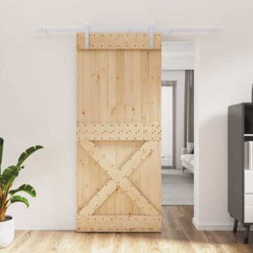 Gossi usa glisanta cu set feronerie, 90x210 cm, lemn masiv de pin