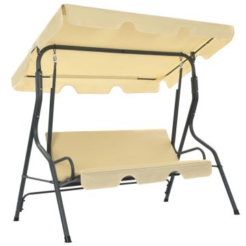 Gossi balansoar de gradina, alb crem, 170 x 110 x 153 cm