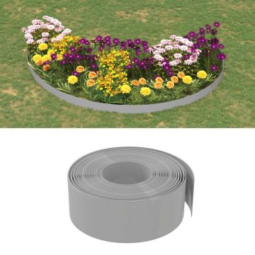 Gossi borduri de gradina, 5 buc, gri, 10 m 20 cm, polietilena