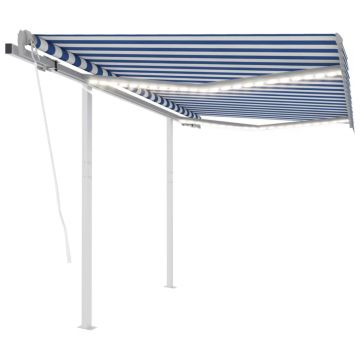 Gossi copertina automata cu senzor vant&led, albastru/alb, 3x2,5 m