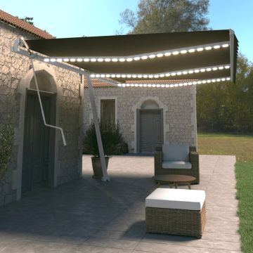 Gossi copertina automata cu senzor vant & led, antracit, 600x350 cm