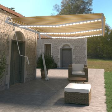 Gossi copertina automata cu senzor vant & led, galben/alb, 600x350 cm