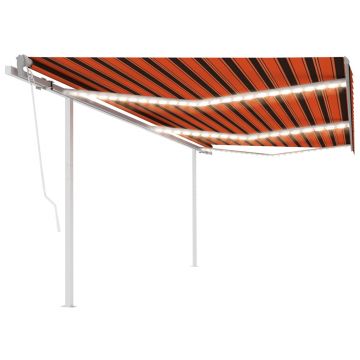 Gossi copertina automata cu senzor vant&led, portocaliu&maro, 6x3,5 m