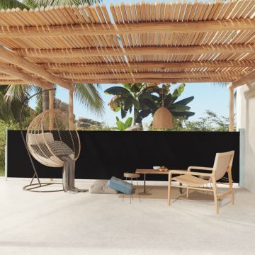 Gossi copertina laterala retractabila de terasa, negru, 117x600 cm