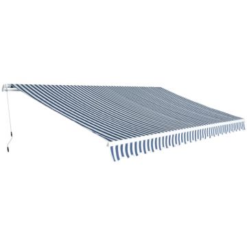 Gossi copertina pliabila, actionata manual, albastru/alb, 500 cm