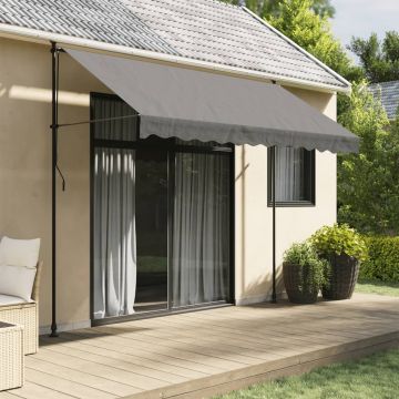Gossi copertina retractabila, antracit, 300x150 cm, textil si otel
