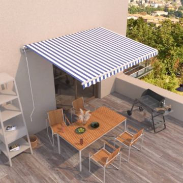 Gossi copertina retractabila automat, albastru si alb, 400x350 cm