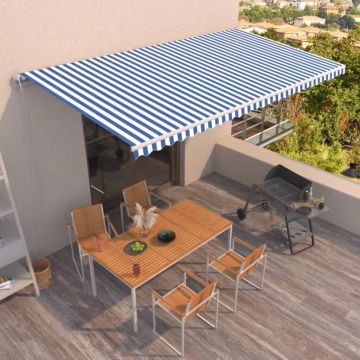 Gossi copertina retractabila automat, albastru si alb, 600x350 cm