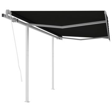Gossi copertina retractabila automat cu stalpi, antracit, 3,5x2,5 m