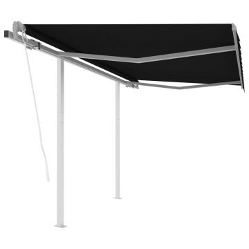 Gossi copertina retractabila automat cu stalpi, antracit, 3x2,5 m