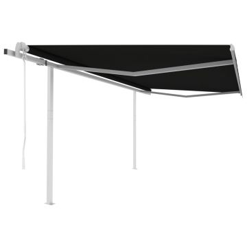 Gossi copertina retractabila automat, cu stalpi, antracit, 4,5x3 m