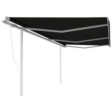Gossi copertina retractabila automat, cu stalpi, antracit, 6x3,5 m