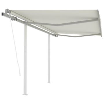 Gossi copertina retractabila automat cu stalpi, crem, 3x2,5 m