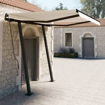 Gossi copertina retractabila automat cu stalpi, crem, 3x2,5 m