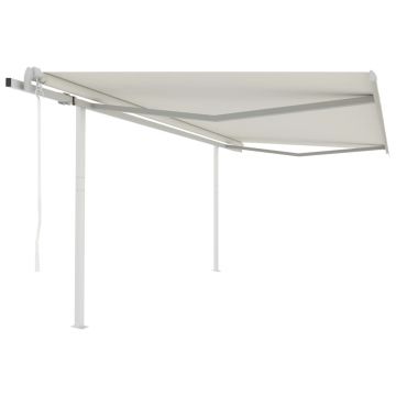 Gossi copertina retractabila automat, cu stalpi, crem, 4,5x3,5 m