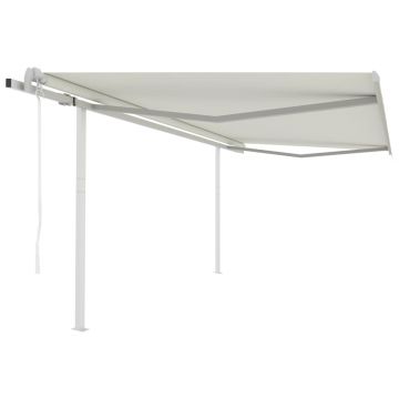 Gossi copertina retractabila automat, cu stalpi, crem, 4x3,5 m