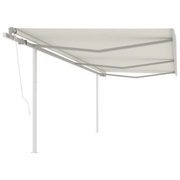 Gossi copertina retractabila automat, cu stalpi, crem, 6x3,5 m
