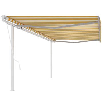 Gossi copertina retractabila automat, cu stalpi, galben&alb 5x3,5 m