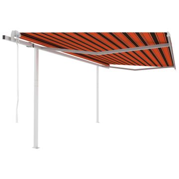 Gossi copertina retractabila automat cu stalpi, portocaliu&maro 4x3 m