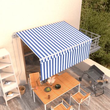 Gossi copertina retractabila automat cu stor, albastru & alb, 3x2,5 m