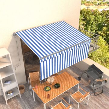 Gossi copertina retractabila automat cu stor, albastru & alb, 3x2,5 m