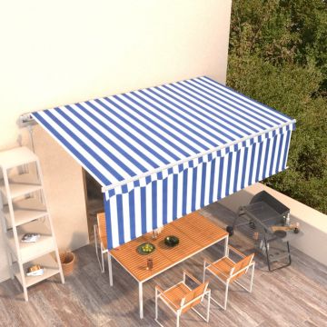 Gossi copertina retractabila automat cu stor, albastru&alb, 5x3 m
