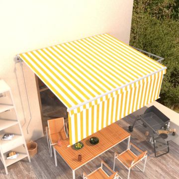 Gossi copertina retractabila automat cu stor, galben&alb, 4x3 m