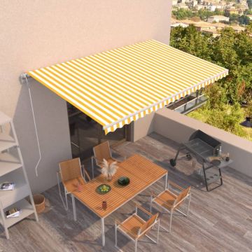 Gossi copertina retractabila automat, galben si alb, 500x300 cm