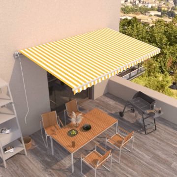 Gossi copertina retractabila automat, galben si alb, 500x350 cm
