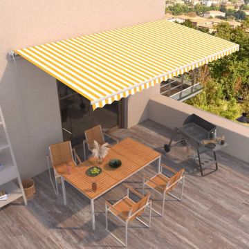 Gossi copertina retractabila automat, galben si alb, 600x350 cm