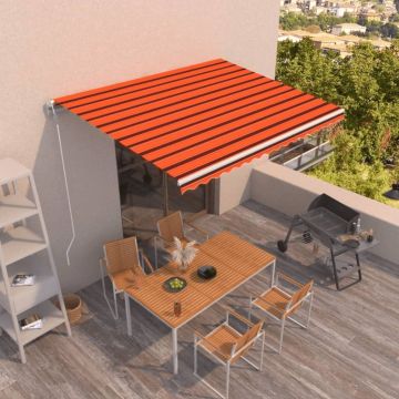 Gossi copertina retractabila automat, portocaliu si maro, 400x350 cm