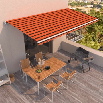 Gossi copertina retractabila automat, portocaliu si maro, 600x350 cm