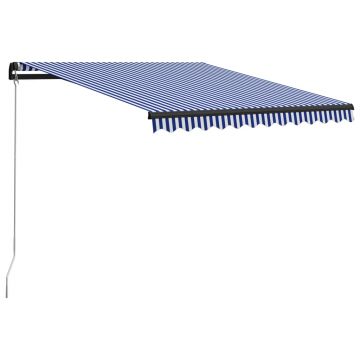 Gossi copertina retractabila manual, albastru si alb, 300 x 250 cm