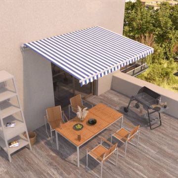 Gossi copertina retractabila manual, albastru si alb, 400x350 cm