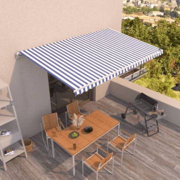 Gossi copertina retractabila manual, albastru si alb, 500x350 cm