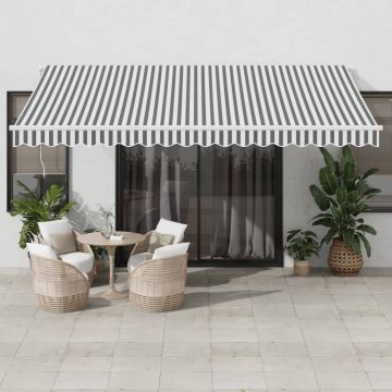 Gossi copertina retractabila manual, antracit/alb, 450x300 cm