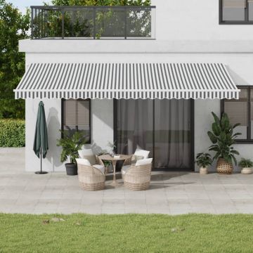 Gossi copertina retractabila manual, antracit/alb, 600x350 cm